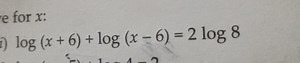 for x :log(x 6) log(x−6)=2log8... | Filo
