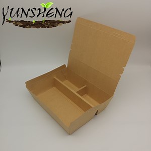 [Hot Item] Compostable Disposable Kraft Paper Food Containers with Dividers