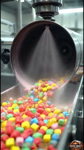 Inside a Candy Factory – How Colorful Candies Are Made in Huge Machines! 🍬#CandyFactory #CandyMaking