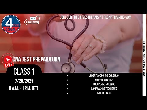 📋 LIVE 4YourCNA Classroom! Class 1 – Start Strong: Scope, Handwashing & Opening Steps! 🧼👋