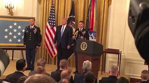 WATCH: President Trump places the Medal of Honor around the neck of David Bellavia. Bellavia is the first living recipient of the award who fought in the Iraq War. | WBEN NewsRadio