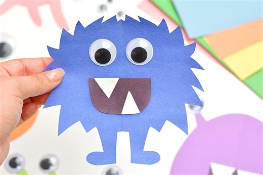 Folded Paper Monsters | Easy Monster Craft for Kids
