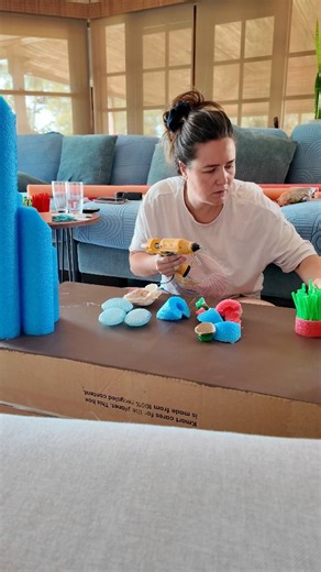 Our Under The Sea themed pop up Escape Room is now available in Clarkson Library to check out! Please give the library a call to book in a game! Enjoy this small behind the scenes on how we create the vibe that we're under the water, all with pool noodles and pipe cleaners. | Time's Up Escape Rooms