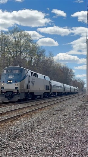 #train#amtrak#cool Amtrak Downeaster with 2 P42s hauls through Cross Road!