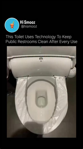 🥤 on Instagram: "Every time someone stands up, this system automatically replaces the toilet seat cover, creating a brand-new surface for the next person. The mechanism detects when a user exits the stall, then pulls the used cover into a sealed waste compartment while advancing a fresh disposable layer into position. No buttons, no manual handling, no contact. Unlike traditional paper seat covers that shift, tear, or are skipped entirely, this creates consistent, full-seat coverage every singl