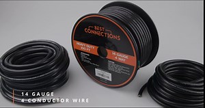 BEST CONNECTIONS 4 Way Trailer Wire (25 Feet) – Heavy Duty 14 Gauge 4 Conductor Insulated Cable – Durable, Weatherproof, Color-Coded 4 Way Trailer Wiring Extension for RV Trailer and Automotive