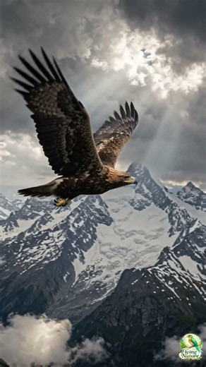 Majestic Eagle Flying Over Snow Mountains 🦅❄️ #nature #shorts #eagles
