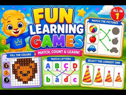🐯 Learn Shapes, ABC & Matching Games with Tiger! | Fun Kids Learning Game 🌈