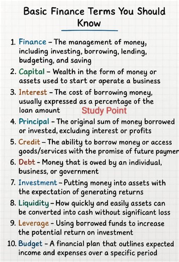 3.2K reactions · 411 shares | Basic Finance Terms You Should Know #finance #fblifestyle #education Study Point | Rahib Ali Zardari | Facebook