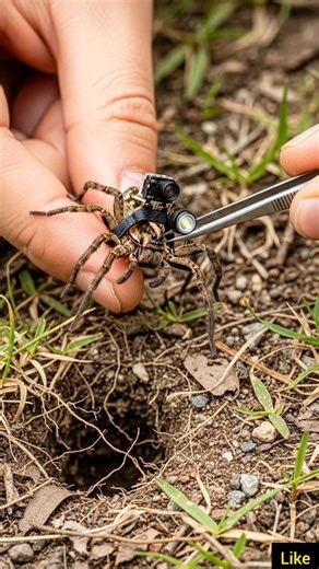 Tiny Spider With a Micro Camera 🕷️📹 | Real Mini Wildlife Experiment #animalshorts #short #shortvideo