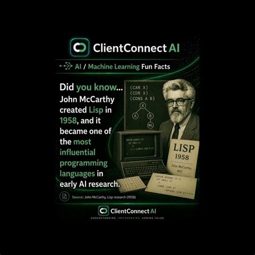 Did you know... John McCarthy created Lisp in 1958, and it became one of the most influential.. #ai