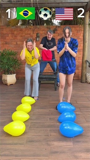 USA 🇺🇸 vs Brazil 🇧🇷 Balloon Jump Challenge! Who Wins? 🎈