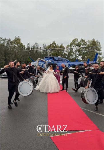 Arab Wedding Entrance with Helicopter and Drummer