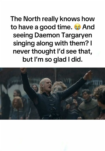 The North has always had its own unique spirit, and this scene captured it perfectly. While everyone sang, laughed, and celebrated together, Daemon joining in made the moment feel even more special. For a brief moment, the politics and war disappeared, replaced by music, camaraderie, and a rare glimpse of Daemon simply enjoying himself. It was a fantastic change of pace before the storm to come. 🍻🐉 #HouseOfTheDragon #hotd #targaryen #foryoupage #daemontargaryen