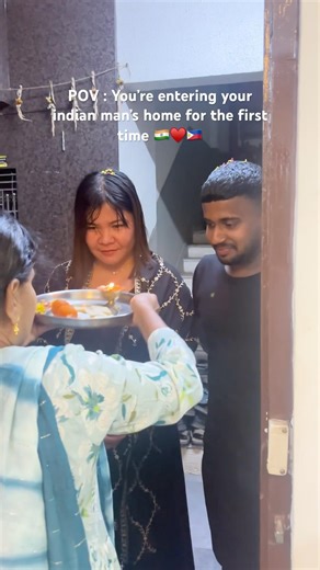 My first step into his world♥️✨🇵🇭🇮🇳 #indianfilipinacouple #indianfilipinocouple #couplegoal #fyp