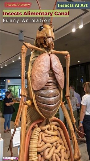 Giant Weta Digestive System Animation | Insects Anatomy | Insects AI Art | 55
