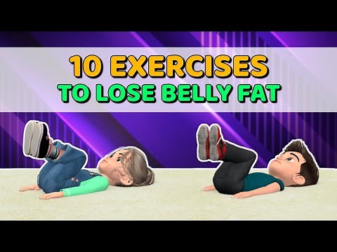 10 SIMPLE EXERCISES TO LOSE BELLY FAT - KIDS WORKOUT