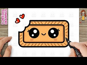 How to draw a cute Biscuit Easy Step-By-Step Drawing and Coloring for Kids and Toddlers - Videos For Kids