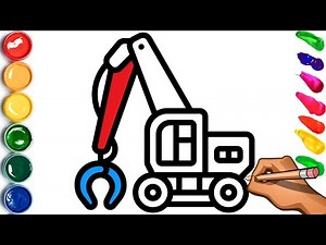 How to Draw an Excavator Step by Step for Beginners | Excavator Drawing
