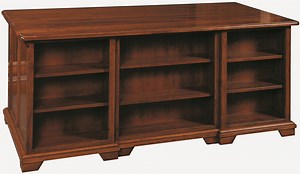 Amish Home Office Potomac Executive Desk with Bookshelf Front