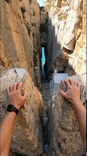 The Mountain Is Split, and There's a Chapel ⛰️ #travel #lifeisbutadream #beach