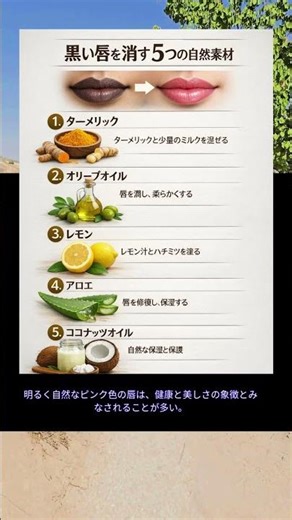 唇の黒ずみを解消するのに役立つ、5つの天然成分をご紹介します。