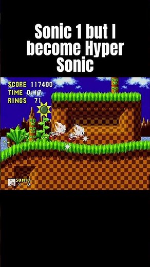 Sonic 1 but I become Hyper Sonic #sonic #sonicthehedgehog #mod #hypersonic