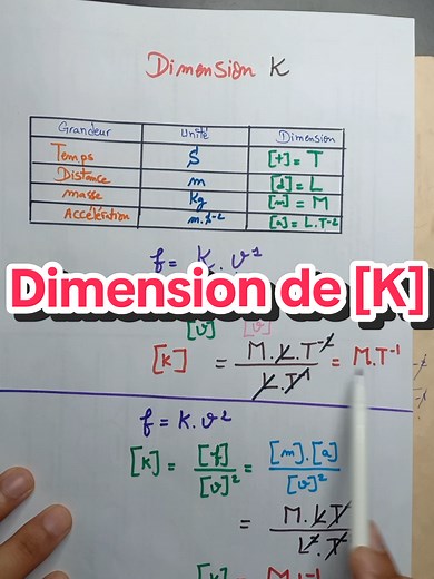 Analyse dimensionnelle chute verticale avec frottement - exercice 2bac
