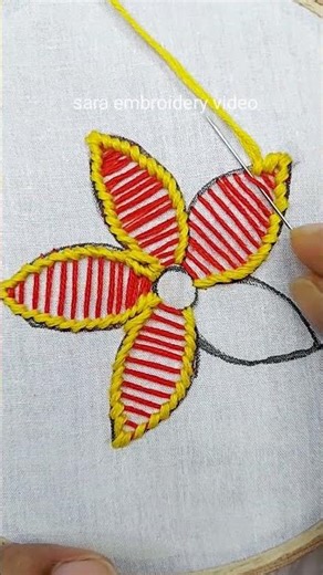 Embroidery for beginners 💜#embroidery #handembroidery #tutorial #beginnerembroidery