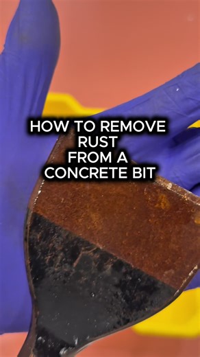 Rusty concrete bit? Here’s the easiest way to clean it and bring it back to life Clean tools — happy wife, happy life 😅 #ConstructionHacks, #ToolHack, #ConcreteBit, #RustRemoval, #BuilderLife