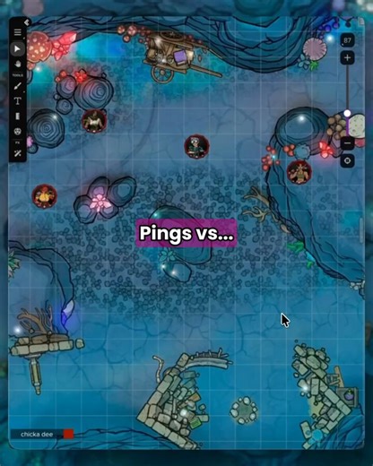GMs, here's a quality-of-life update for your campaigns!Ever heard: “I can’t see your pings, what are we looking at?”✨ The Pointer tool lets any player or GM highlight things live!Hold B and your cursor becomes a labeled, color-coded pointer everyone can see. Try it out!