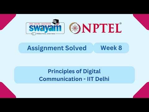 Principles of Digital Communication Week 8 | NPTEL ANSWERS 2026 #nptel2026 #myswayam #nptel