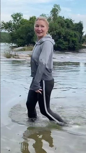 Walking along the river in clothes #swimming #wetclothes