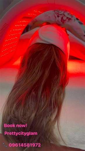 ✨ Glow with our LED Light Therapy! ✨ Red light helps improve skin texture, boost collagen, and calm the skin. We also offer different light colors tailored to your skin needs | Pretty City Glam