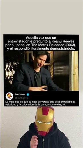 Cuando un entrevistador cuestionó a Keanu Reeves por The Matrix Reloaded (2003).