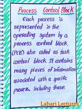 Process Control Block in Operating Systems notes by Lahari Lectures #LahariLectures #shorts #notes