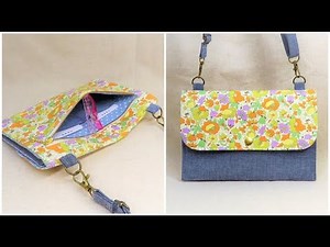 マルチポーチ作り方 ショルダーミニバッグ作り方 DIY How to make a pouch 裏地付きくすり手帳入れ 通帳ポーチ Pouch Tutorial ポケットいっぱいポシェット