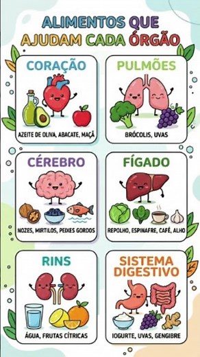 🟠Alimentos Certos para Cada Órgão do seu Corpo