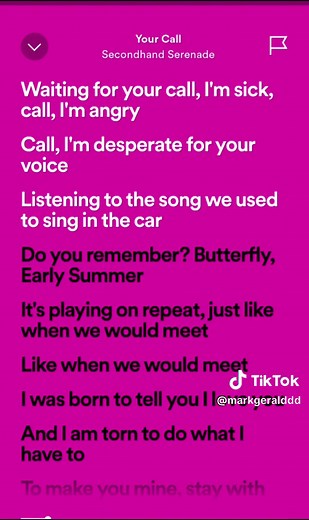 Your Call #secondhandserenade #musiclyrics #marklyricss #trending #fypシ゚viral #spotify