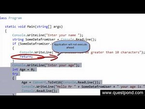 Learn .NET and C# in 60 days Lab 5(Day 1) IF Conditions Return Try/Catch