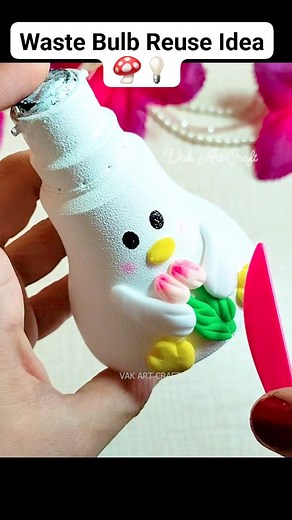871K views · 10K reactions | Waste Bulb Reuse Idea  Recycled Craft - Clay Craft  #diy #wastebulb #recycledart #bestoutofwaste #homedecor #clayart #claycraft #superclay #superclaycraft #1millionviews #vakartcraft #fbreelsfypシ゚viralfbreelsfypシ゚viral #fb #fbreels2025ツ #fbreelsfypシ゚viralシ #trendingreel #trendingreelsvideo #trendingvideo #reelsviralシfb #trendingnow | Vak - Art & Craft | Facebook