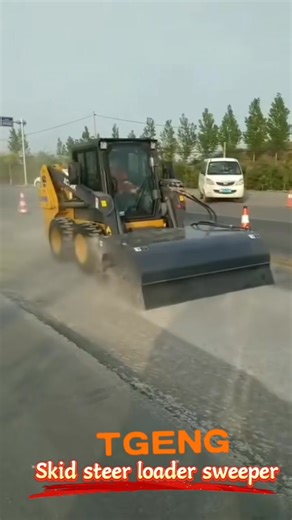 Skid steer loader sweeper，From China's manufacturing factory, please contact me.#sany#XCMG#Bobcat#CAT#case#Gehl#SkidSteer #SweeperAttachment #ConstructionEquipment #SiteCleanup #LandscapingTools | Hu Zhiguo