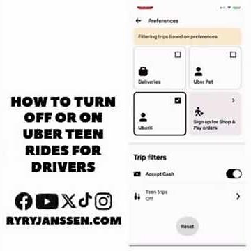 How to turn off or on Uber teen rides for drivers