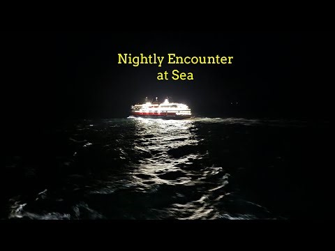A Nightly Encounter with Another Hurtigruten Cruise Ferry