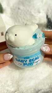 44K views · 395 reactions | do you have a fav winter animal? 玲 Baby Seal Pup texture: clicky + clay scent: ice cream scoop bread #slime #asmr #babyseals | Snoopslimes | Facebook