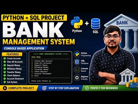 Bank Management System in Python with SQL | Full Project | Python + PostgreSQL | Step-by-Step