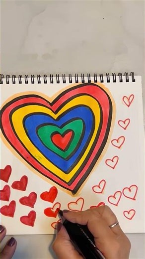 Rainbow Heart Drawing ❤️🌈 | Easy & Satisfying Art
