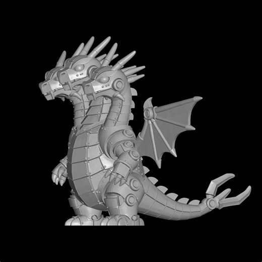 Stylized Mecha King Ghidorah STL File: 3D Printing Model for Dnd & Cosplay - Etsy