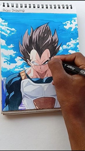 Vegeta Drawing Tutorial. #shorts
