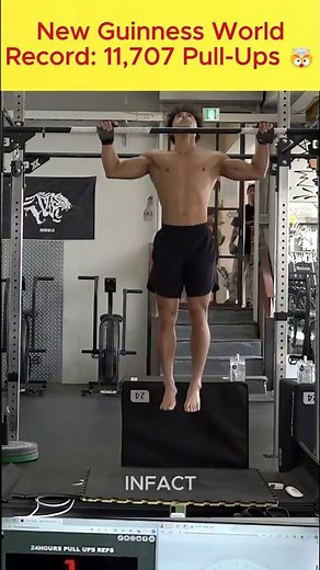 New Guinness World Record 11,707 Pull Ups 🤯 #shorts #facts #ytshorts #viralshorts